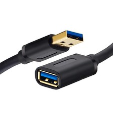 Tan QY USB 3.0 Extension Cable 25Ft, High-Speed Male to Female 25 ft, Black picture