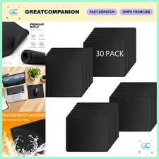 30 Pack Black Mouse Pads, Stitched Edge, Non-Slip Rubber Base, 10.2x8.3in, Washa picture