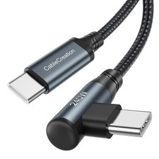 CableCreation 240W USB C to C Fast Charging Cord Right 6FT, Dark Grey  picture