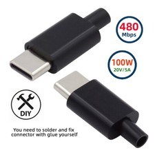 2sets DIY OEM 100W PD USB2.0 Data USB-C Male 24pin Connector with Housing Cover picture