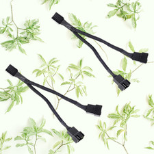 4-Pin PWM to Dual PWM Sleeved Computer Case Fan Power Y-Splitter Adapter Cable picture