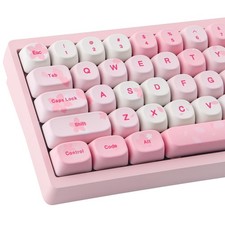 129 Keys MOA Keycaps Pink Sakura Cute Custom Cherry Blossom Keyboard Set PC picture