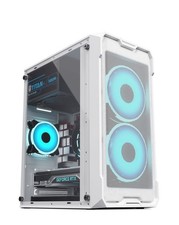 Custom Tower PC Case with 2 Cooling Fans White 305x170x350mm picture