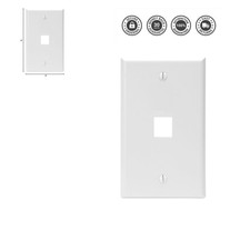 Durable 1-Port White QuickPort Wallplate - Single Gang Installation Ready picture
