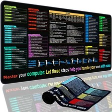 Excel Cheat Sheet Desk Pad Mat (11.8x31.5in) - XL Excel Formulas Shotcuts Mouse picture