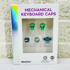 Set 6‼ Vivitar Mechanical Keyboard Cap Alien UFO Space Novelty Keycap Gamer Gift picture