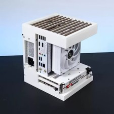 ITX Mini Tower Case, Tempered Glass Sea View Room Desktop Chassis, Compatible picture