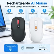 1Pcs AI Speech Translation Mouse, Dual Mode Bluetooth 2.4G, Rechargeable, Office picture