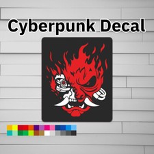 Cyberpunk Samurai Face Vinyl Decal (Sticker, Car laptop window tumbler water bot picture
