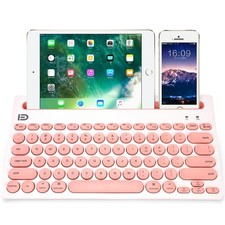 Wireless Keyboard, Dual Channel Multi-Device Universal Cute Wireless Bluetoot... picture