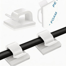 150pc 3M Adhesive Cable Clips White Wire Organizer Cord Holder Wall Desk Car 150 picture