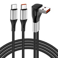 MISYNLON 90Degree USB to Dual Type C Splitter Cable, Upgrade 0.6M/1.9Ft picture