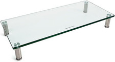 Monoprice Multimedia Desktop Stand, 22x9.5 Inch, Height Adjustable, Clear picture