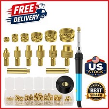 Brass Threaded Inserts Set for 3D Printer M2-M8 with Soldering Iron 130pcs picture