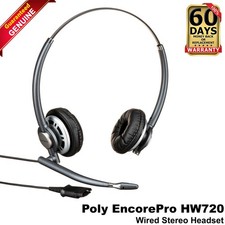 Poly EncorePro HW720 Black QD Wired Binaural Stereo Headset + Carry Case 805H6AA picture