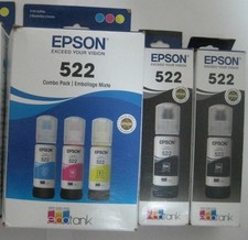 Set 5 Genuine SEALED Epson 522 High Yield Inkjet Cartridges 2020-2027 picture