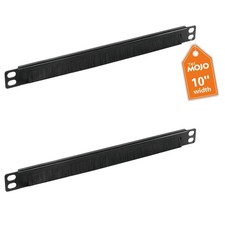2 Pack 0.5U Cable Management Brush Panel 10 Inch Server Rack Organizer Black picture