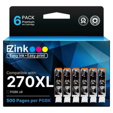 E Z Ink Compatible Pgi 270Xl High Yield Black Ink Cartridges 6 Pack picture