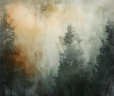 MYSTIC FOREST TREES EARTH TONES COMPUTER MOUSE PAD 9.25 X 7.75 GREAT GIFT IDEA picture