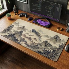 Godzilla Ink Wash Desk Mat, Japanese Kaiju Gaming Desk Mat Mouse Pad picture