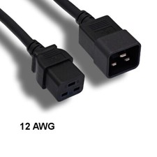 10 feet 12AWG Power Cable IEC-60320 C19 to C20 20A/250V SJT Server PDU UPS Data picture