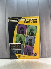 Fellowes Diskette Protective 3 Ring Binder Sleeves Holds 60 Discs / 10 Sheets picture