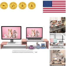 Elegant and Functional Dual Monitor Stand - Adjustable for Max Comfort & Space picture
