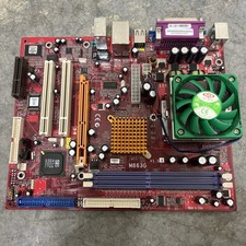 PC Chips M863G V1.5A Motherboard with AMD Duron 1600 CPU and Fan/Heatsink - Good picture
