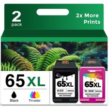65XL Ink Cartridges Black/Color Combo Pack Replacement for HP Ink 65 XL picture