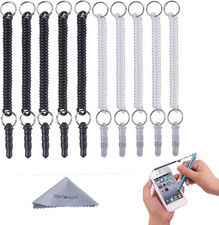 Stylus Tether, 10 Pack Detachable Elastic Coil Tether Black/Clear picture