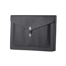 Black PU Leather Thick File Folder, Snap Closure File Black-thick 1 PC picture