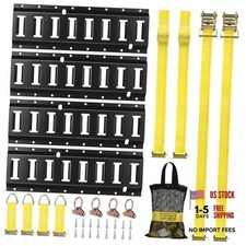 E Track Rail Tie-Down Kit 4 Rails & Accessories (16'' Tracks) for Trailers, picture