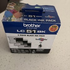 Brother LC 51 BK 3 Piece Black Ink Cartridge picture
