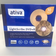 Ativa LightScribe DVD+R Recordable Media Cases 4.7 GB 120 Min Pack 10 picture