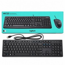 2 Keyboards Logitech MK120 + Mouse New & Dell USB Keyboard New Scratched K2 picture