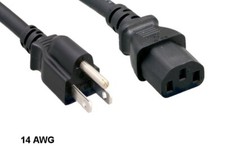 Kentek 25 ft AC Power Cable NEMA 5-15P to IEC-60320 C13 14 AWG 15A 125V SJT picture