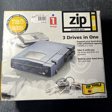 NOS Vintage iomega Zip 100 PC Parallel Port External Storage Drive 100MB #100P2 picture