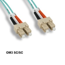 Kentek 6.56ft OM3 SC/SC 10Gb Multi-Mode Fiber Cable 50/125 Aqua Duplex OFNR picture