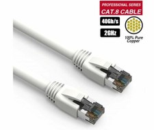 1Ft-50Ft Cat8 Shielded 24awg 40G RJ45 Network LAN Ethernet S/FTP Lot Cable White picture