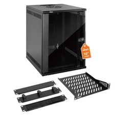 9U 10 inch Rack Wall Mount Network Cabinet Set 12.3W x 13D x 17.1H- Load picture