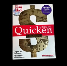 NEW Vintage Quicken Deluxe for Window 95 cd-rom Intuit 1994 Excellent Condition picture