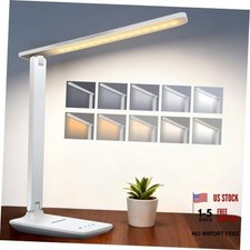 LED Portable Bright Rechargeable Desk Lamp, 4000mah Dimmable Touch White picture