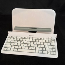 Brookstone Universal Tablet Stand with Wireless Keyboard, Bluetooth, Splendid picture