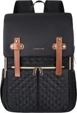 MOSISO 15-16in Laptop Backpack Quilted Vintage USB Travel College Bag Women Men picture