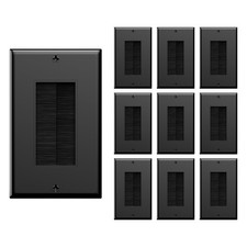 Brush Wall Plate, Cable Pass Through Insert for Wires, Black, 10Pack picture