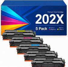 202X Toner Cartridge 5 Pack Compatible For Color LaserJet ProMFP M281fdw M254nw picture