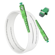 White Armored SC/APC To SC/APC OS2 Fiber Optic Internet Cable 3.0mm 66 FT picture