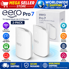 eero Pro 7 Tri-Band Mesh WiFi 7 Router 2 Pack White Dual 5GbE TrueMesh System picture