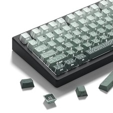 134 Keycaps Set PBT Topographic Shine Through Keycaps for Mechanical Keyboard picture