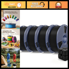 PETG 3D Printer Filament Black 4-Pack (4KG) - High Strength, Easy to Print, Dura picture